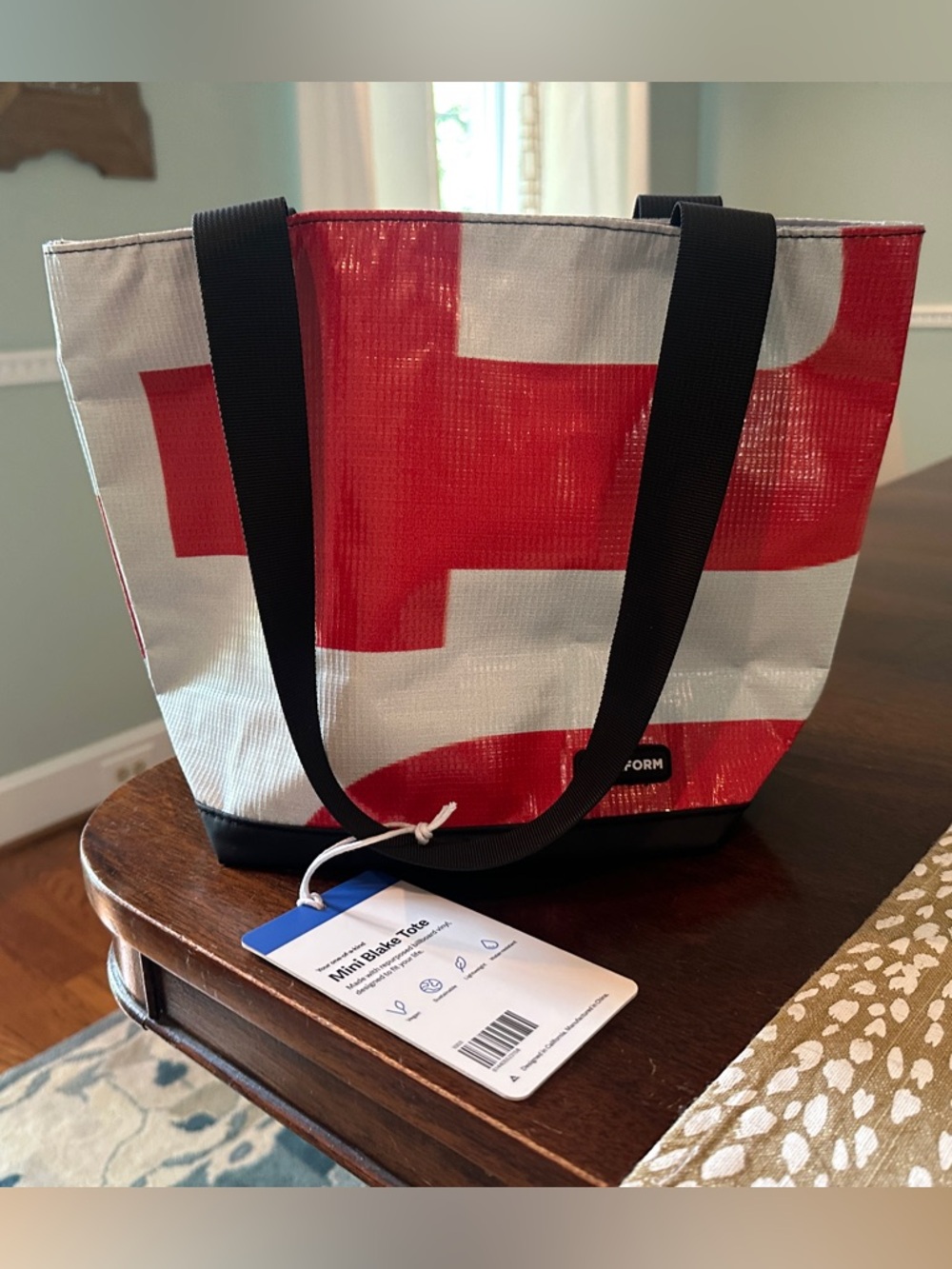 RAREFORM Red & White Mini Blake Tote Bag